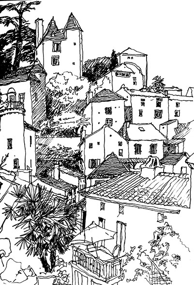 Puy-D'Eveque, France sketch